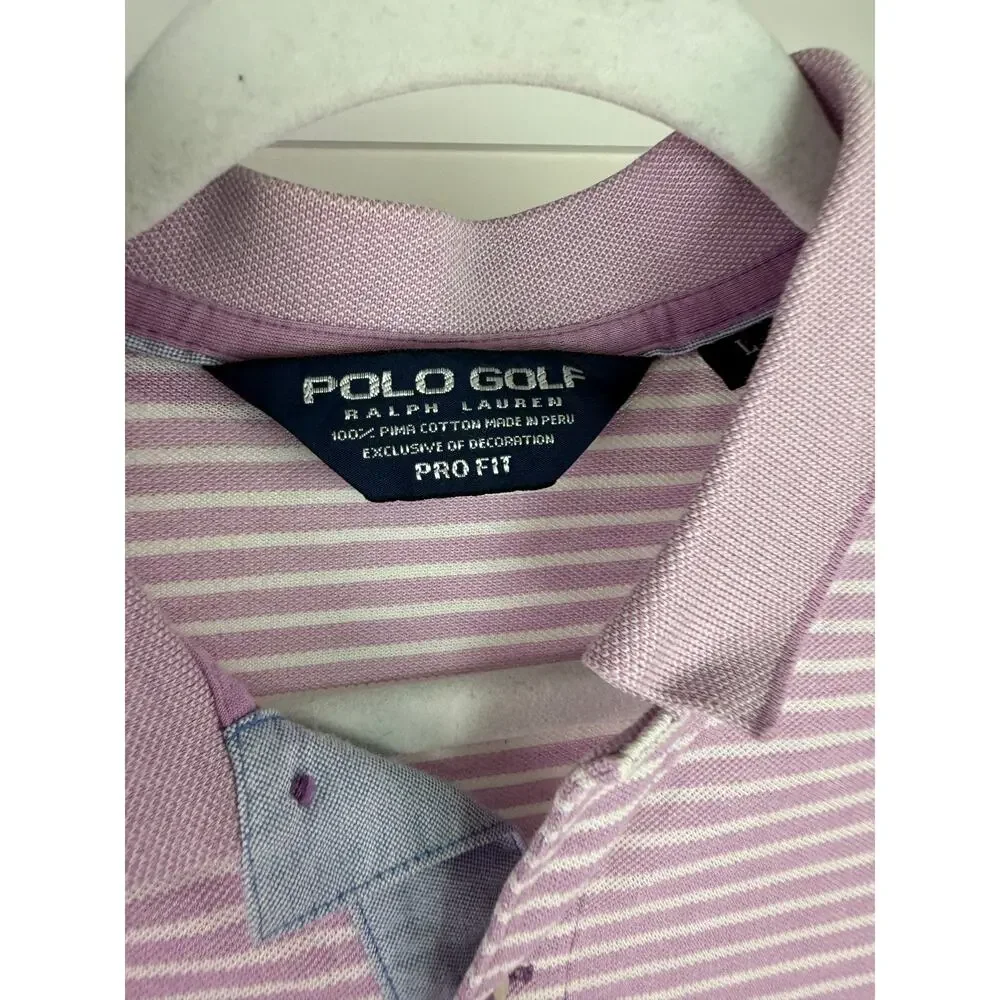 Polo Golf Ralph Lauren 100% Pina Cotton Pro‎ Fit Polo Shirt Men’s Large Purple